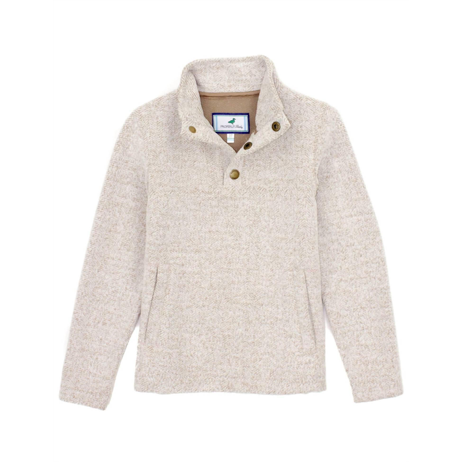 New Properly Tied Boy's Upland Pullover Jacket In Cream
